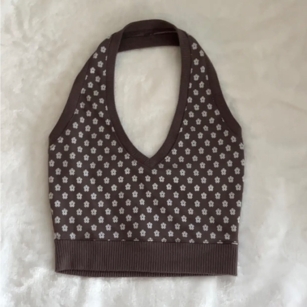 Brown small cropped top, rarely used!